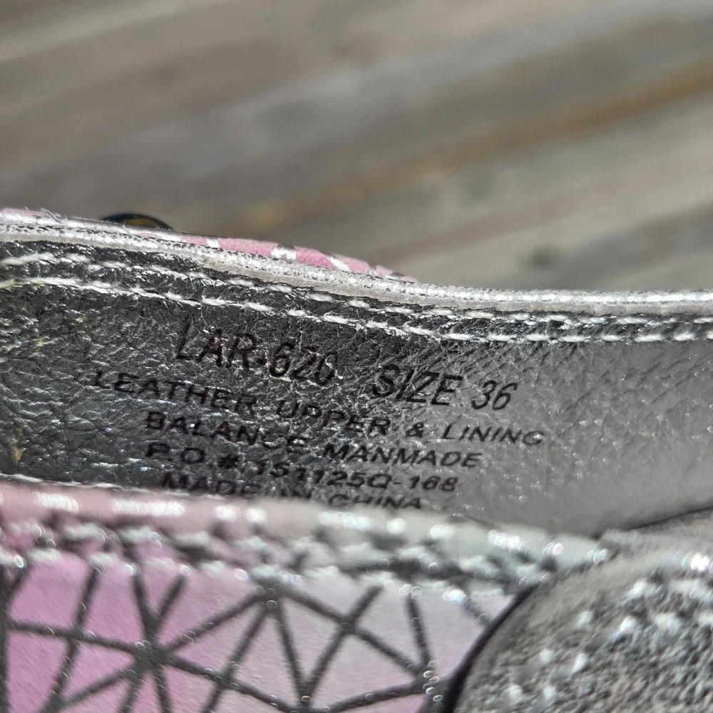 Alegria LAR620 Lara Pretty Baby Rainbow Silver Leather Sandals‎ Women 6-6.5 36